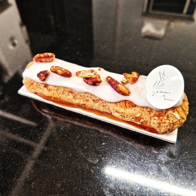 Eclair vanille et noix de pécan